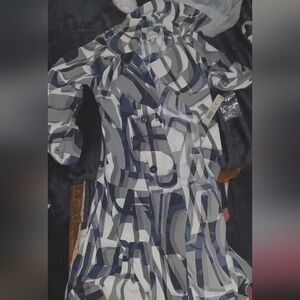 NIC+ZOE Blue and Gray Patterned Jacket